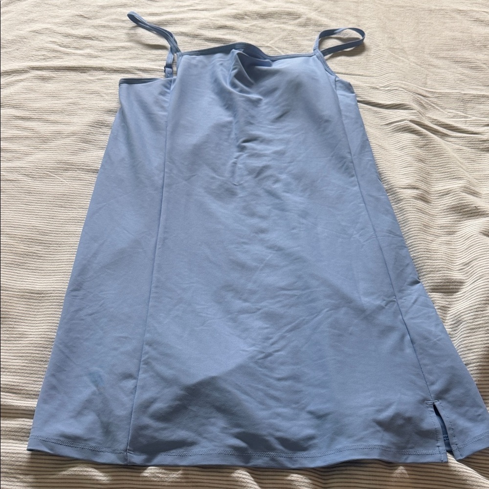 Light Blue Slip Dress - Simple Spaghetti Strap